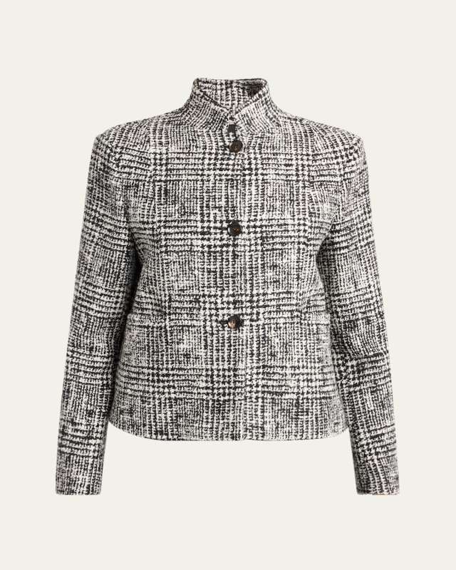Abstract Wool Cropped Jacket